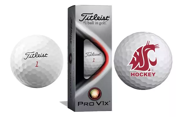 WSU Hockey Titleist ProV 1X Golf Ball 3-Pack